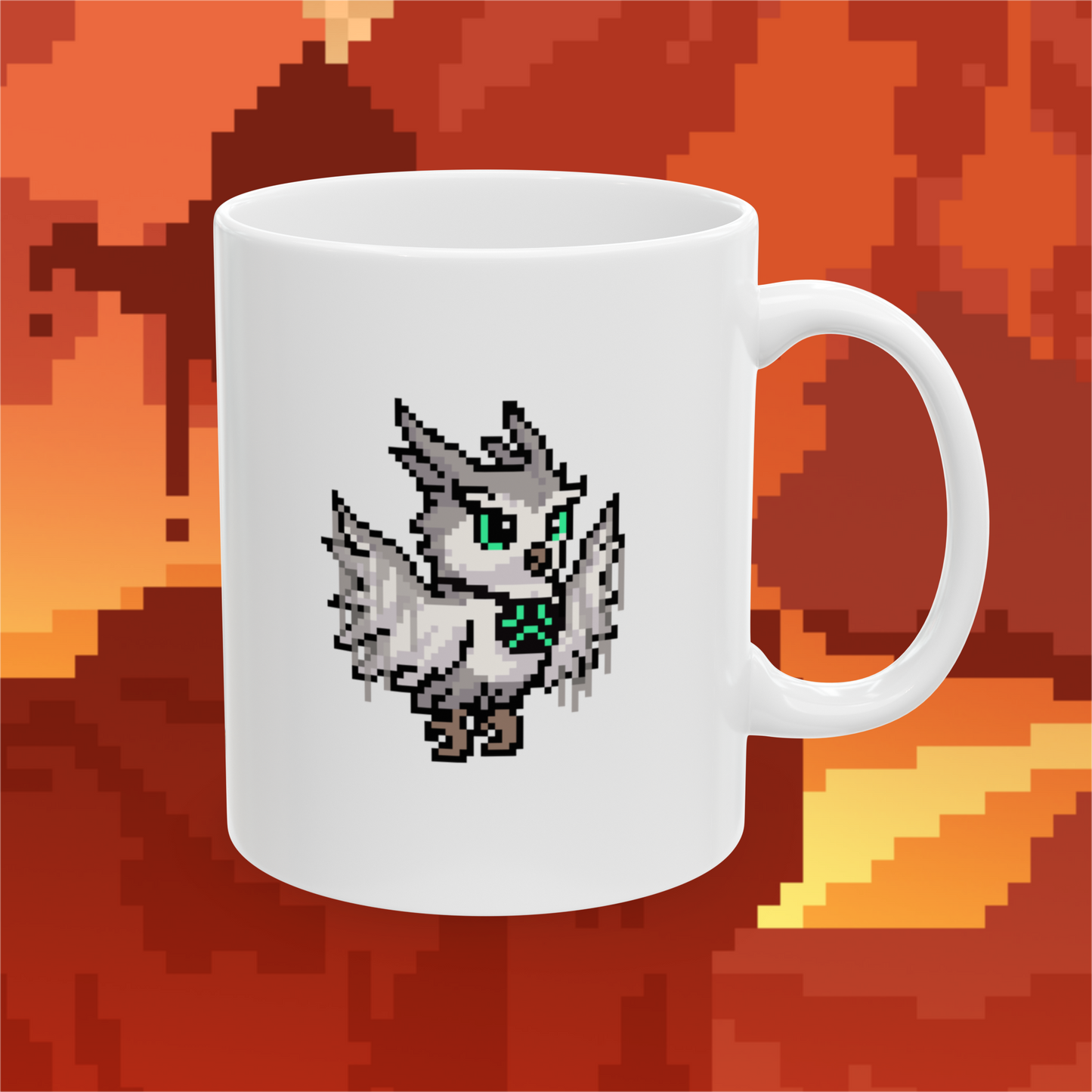 Abstract Owl (Dæmons) Mug - White