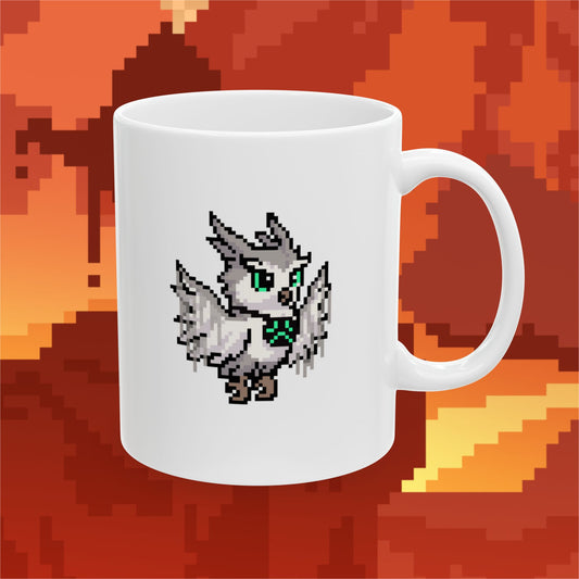 Abstract Owl (Dæmons) Mug - White